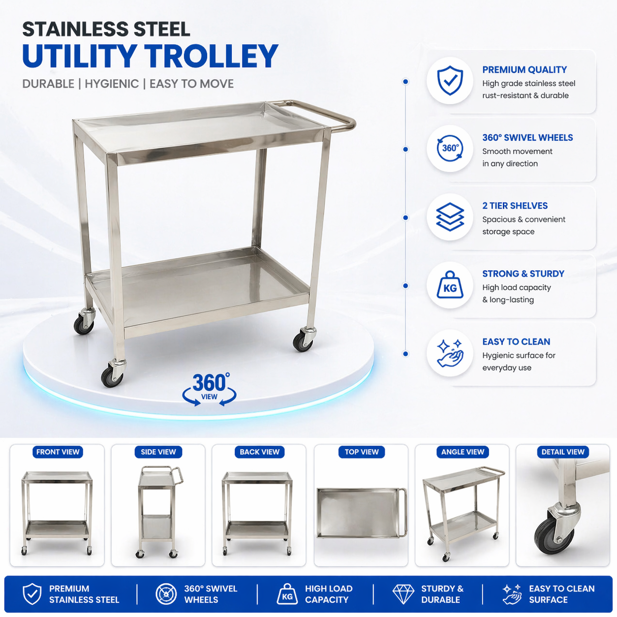 Instrument Trolley (18”/28”/30) 2 self