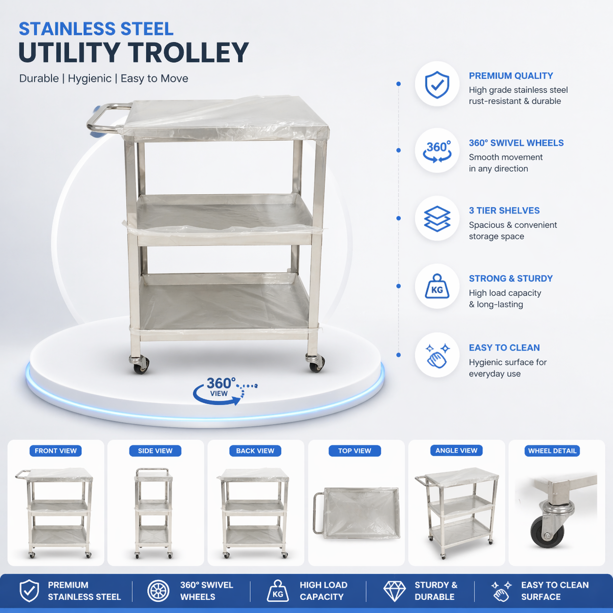 Instrument trolley ( 16”/20”/30”) 3 self