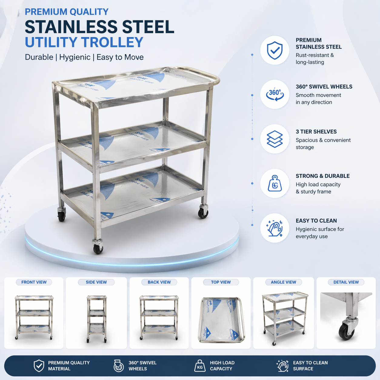 Instrument Trolley (18”/28”/30) 3 self