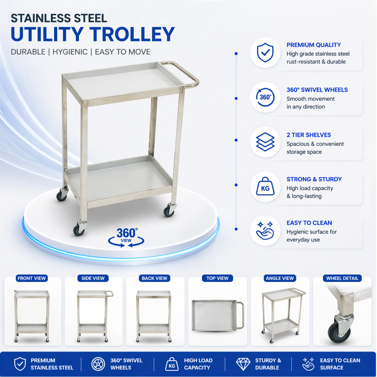 Instrument Trolley (16”/20”/30”) 2 self